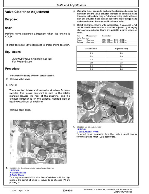 John Deere XUV590E, XUV590E S4, XUV590M and XUV590M S4 Gator Utility Vehicles (SN: 010001-040000) Technical Manual (TM149719) John Deere XUV590E, XUV590E S4, XUV590M and XUV590M S4 Gator Utility Vehicles (SN: 010001-040000) Technical Manual (TM149719)