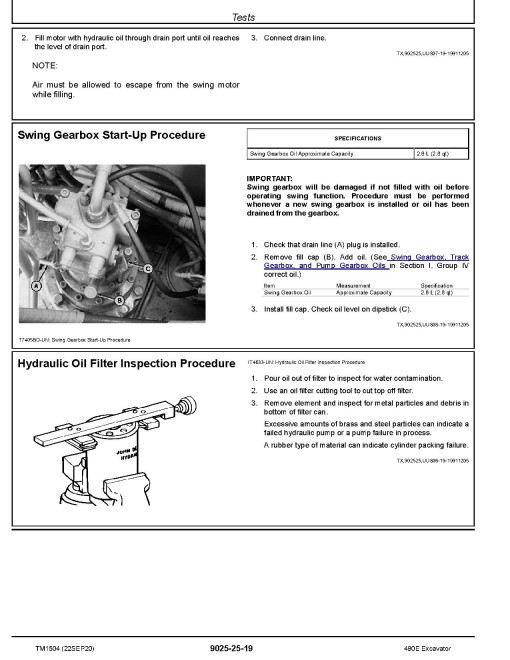 John Deere 490E Crawler Excavators Operation and Test Manual (TM1504) John Deere 490E Crawler Excavators Operation and Test Manual (TM1504)