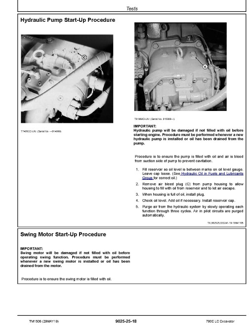 John Deere 790E LC Crawler Excavators Operation and Test Manual (TM1506) John Deere 790E LC Crawler Excavators Operation and Test Manual (TM1506)