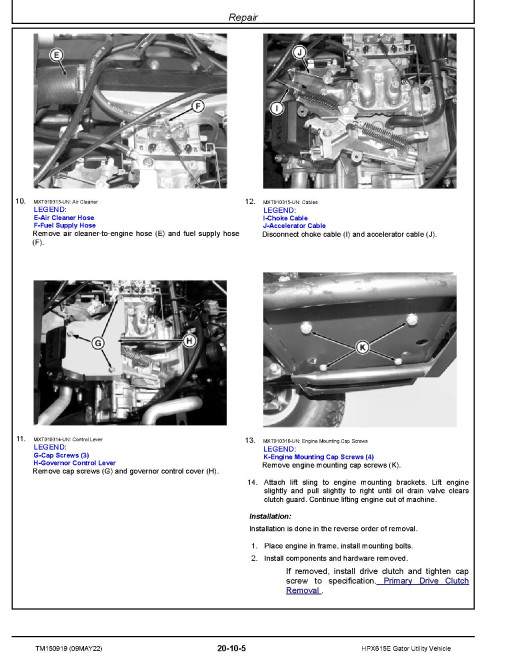 John Deere HPX615E (SN. from 010001) Gator Utility Vehicles Technical Manual (TM150919) John Deere HPX615E (SN. from 010001) Gator Utility Vehicles Technical Manual (TM150919)