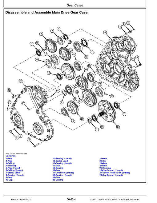 John Deere 730FD, 735FD, 740FD and 745FD Flex Draper Platforms Repair Manual (TM151419) John Deere 730FD, 735FD, 740FD and 745FD Flex Draper Platforms Repair Manual (TM151419)