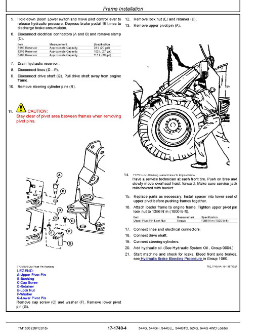 John Deere 544G, 624G, 644G 4WD Loaders, 544G LL Log Loaders and 544G TC Tool Cariers Repair Manual (TM1530) John Deere 544G, 624G, 644G 4WD Loaders, 544G LL Log Loaders and 544G TC Tool Cariers Repair Manual (TM1530)