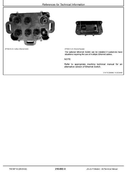 John Deere JDLink R Modem 4G  Technical Manual (TM155719)