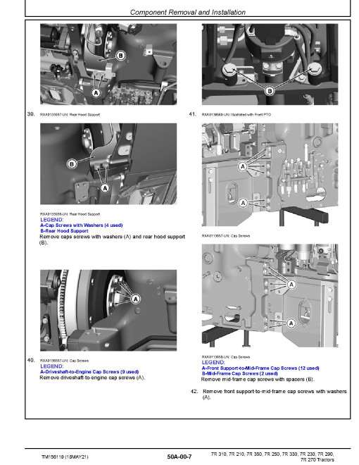 John Deere 7R 210, 7R 230, 7R 250, 7R 270, 7R 290, 7R 310, 7R 330 and 7R 350 Tractors Repair Manual (TM156119) John Deere 7R 210, 7R 230, 7R 250, 7R 270, 7R 290, 7R 310, 7R 330 and 7R 350 Tractors Repair Manual (TM156119)