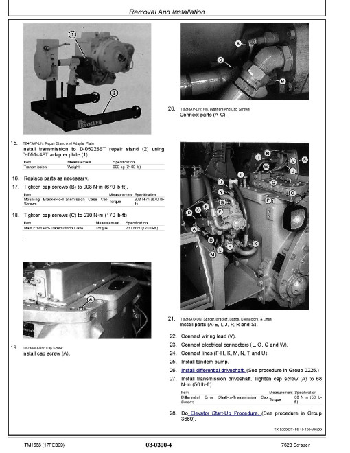 John Deere 762B (SN. from 791764) Scrapers Repair Manual (TM1568) John Deere 762B (SN. from 791764) Scrapers Repair Manual (TM1568)