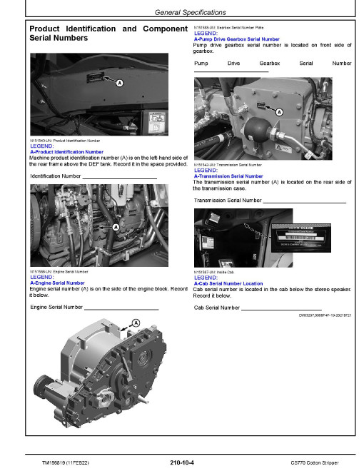 John Deere CS770 (SN: 200001-248999) Cotton Strippers Diagnostic Manual (TM156819) John Deere CS770 (SN: 200001-248999) Cotton Strippers Diagnostic Manual (TM156819)
