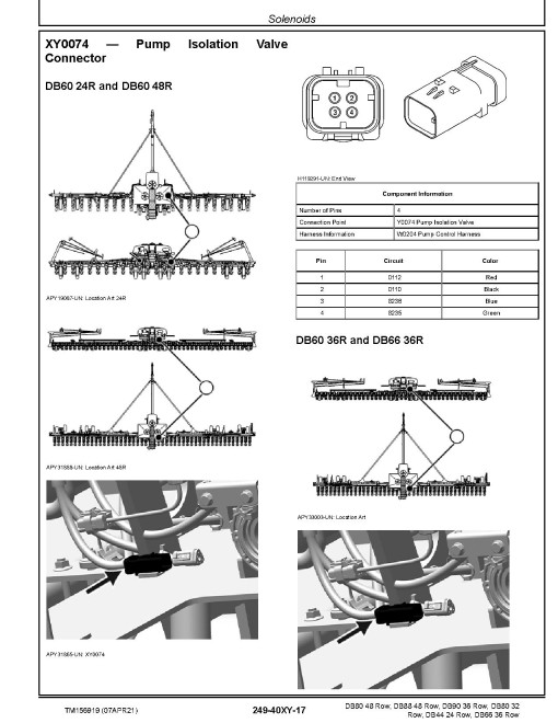 John Deere DB44, DB66, DB80, DB88 and DB90 Planters with Electric Drive Diagnostic Manual (TM156919)