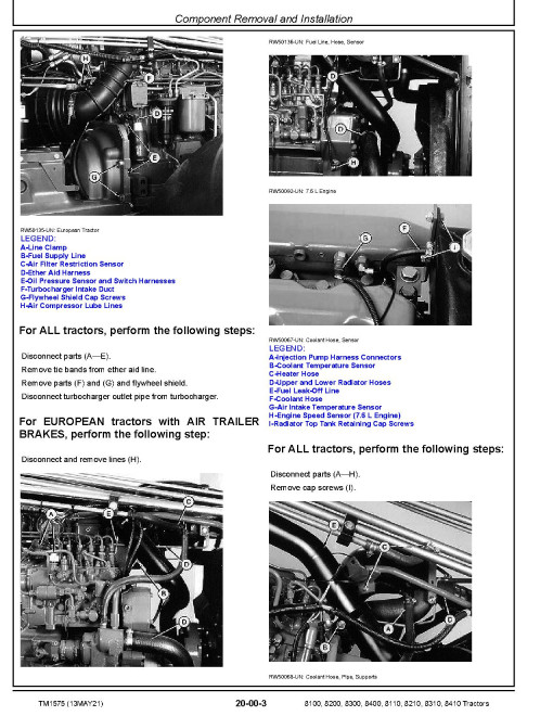 John Deere 8100, 8110, 8200, 8210, 8300, 8310, 8400 and 8410 Tractors Repair Manual (TM1575) John Deere 8100, 8110, 8200, 8210, 8300, 8310, 8400 and 8410 Tractors Repair Manual (TM1575)