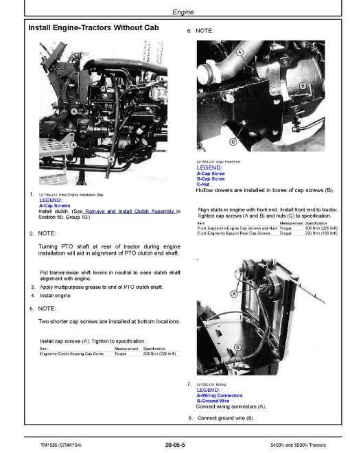 John Deere 5400N and 5500N Tractors Technical Manual (TM1585) John Deere 5400N and 5500N Tractors Technical Manual (TM1585)