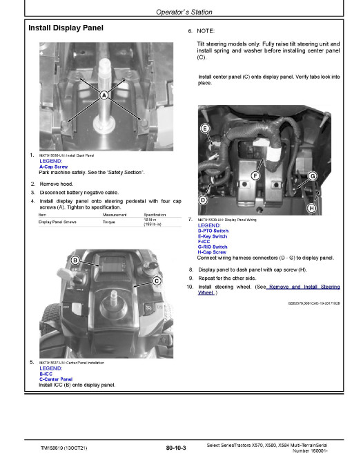 John Deere X570, X580 and X584 Select Series Tractors Technical Manual (TM158619) John Deere X570, X580 and X584 Select Series Tractors Technical Manual (TM158619)
