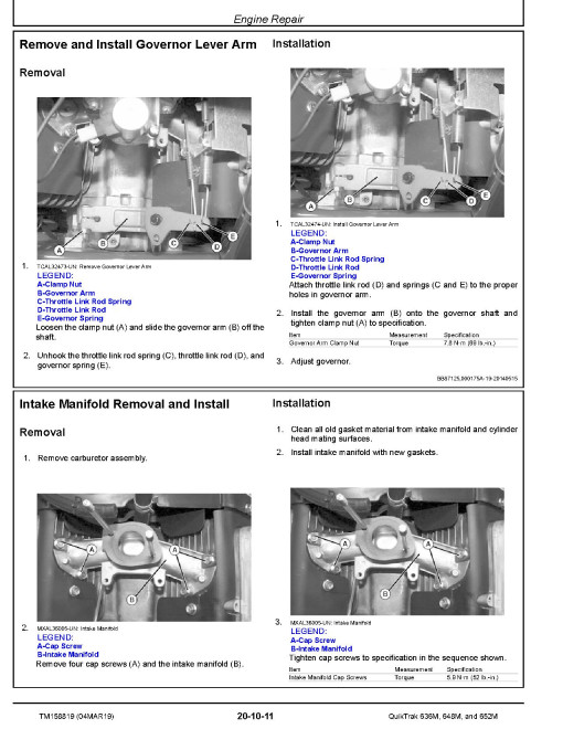 John Deere QuikTrak 636M, 648M and 652M Stand-On Mowers Technical Manual (TM158819) John Deere QuikTrak 636M, 648M and 652M Stand-On Mowers Technical Manual (TM158819)