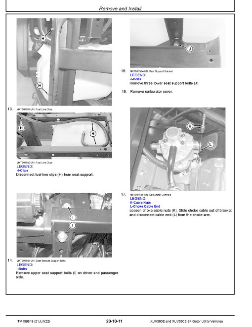 John Deere XUV560E and XUV560E S4 Gator Utility Vehicles Technical Manual (TM159819) John Deere XUV560E and XUV560E S4 Gator Utility Vehicles Technical Manual (TM159819)