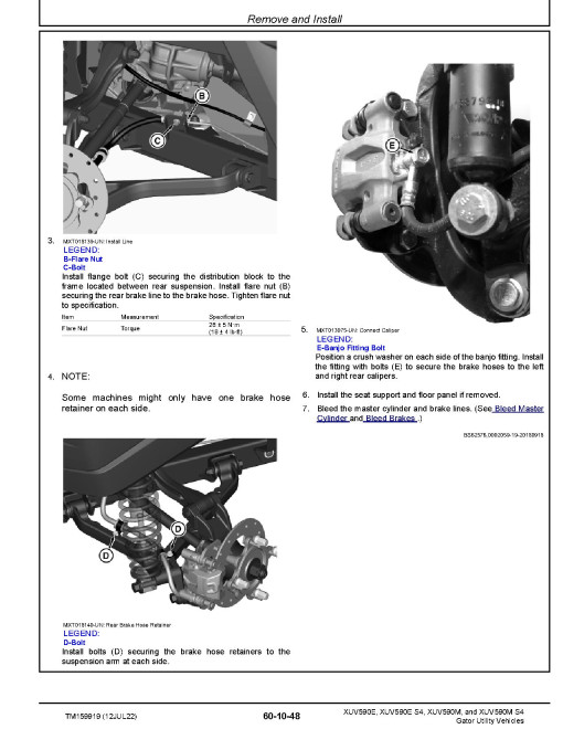 John Deere XUV590E, XUV590E S4, XUV590M and XUV590M S4 Gator Utility Vehicles Technical Manual (TM159919) John Deere XUV590E, XUV590E S4, XUV590M and XUV590M S4 Gator Utility Vehicles Technical Manual (TM159919)