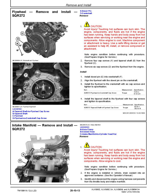 John Deere XUV590E, XUV590E S4, XUV590M and XUV590M S4 Gator Utility Vehicles Technical Manual (TM159919) John Deere XUV590E, XUV590E S4, XUV590M and XUV590M S4 Gator Utility Vehicles Technical Manual (TM159919)