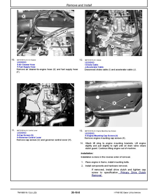 John Deere Gator™ HPX615E Utility Vehicles (SN. from 040001) Technical Manual (TM160019) John Deere Gator™ HPX615E Utility Vehicles (SN. from 040001) Technical Manual (TM160019)