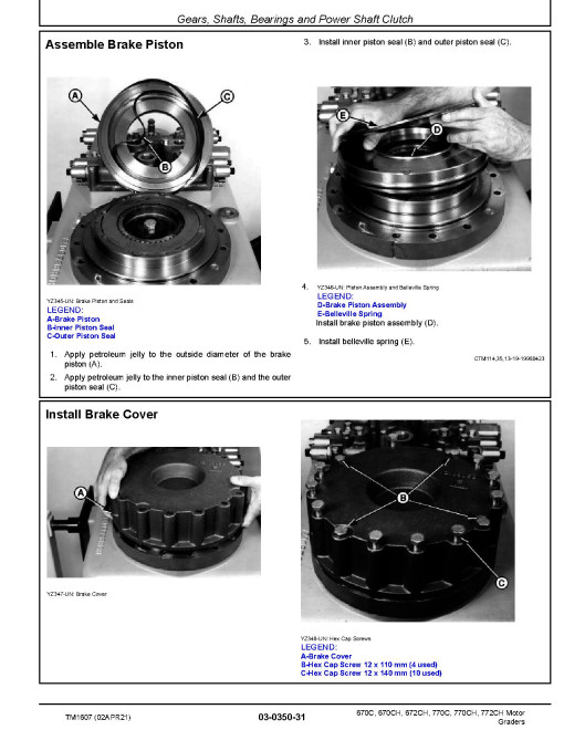 John Deere 670C, 670CH, 672CH, 770C, 770CH and 772CH Motor Graders Repair Manual (TM1607) John Deere 670C, 670CH, 672CH, 770C, 770CH and 772CH Motor Graders Repair Manual (TM1607)