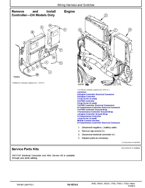 John Deere 670C, 670CH, 672CH, 770C, 770CH and 772CH Motor Graders Repair Manual (TM1607) John Deere 670C, 670CH, 672CH, 770C, 770CH and 772CH Motor Graders Repair Manual (TM1607)