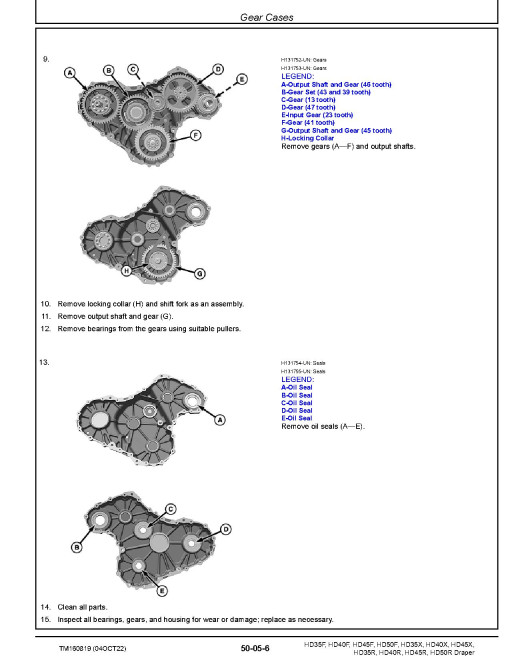 John Deere HD35F, HD35R, HD35X, HD40F, HD40R, HD40X, HD45F, HD45R, HD45X, HD50F and HD50R Draper Platform Repair Manual (TM160819) John Deere HD35F, HD35R, HD35X, HD40F, HD40R, HD40X, HD45F, HD45R, HD45X, HD50F and HD50R Draper Platform Repair Manual (TM160819)