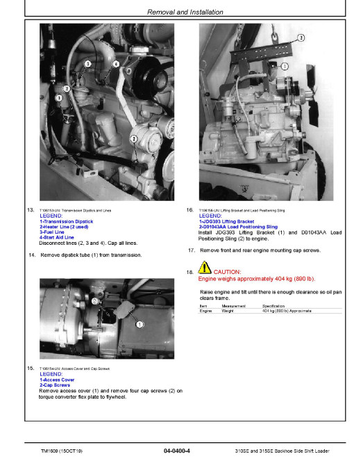 John Deere 310SE and 315SE Side Shift Backhoe Loaders Repair Manual (TM1609) John Deere 310SE and 315SE Side Shift Backhoe Loaders Repair Manual (TM1609)
