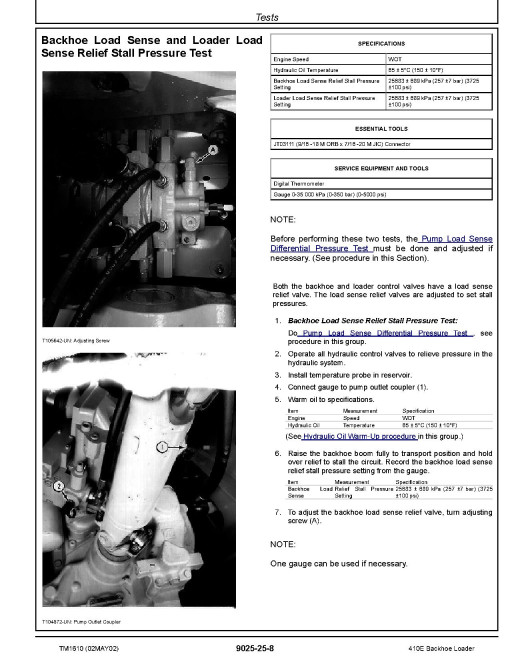 John Deere 410E Backhoe Loaders Operation and Test Manual (TM1610) John Deere 410E Backhoe Loaders Operation and Test Manual (TM1610)