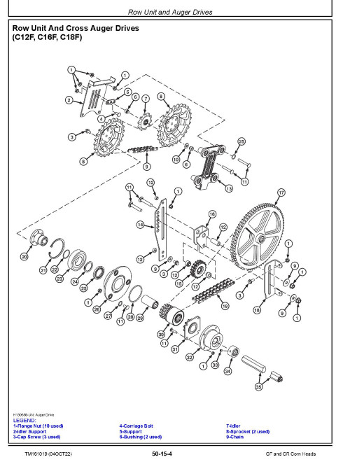 John Deere C12F, C12R, C16F, C16R, C18F, C18R, C6R and C8R (incl. StalkMaster) Corn Heads Repair Manual (TM161019) John Deere C12F, C12R, C16F, C16R, C18F, C18R, C6R and C8R (incl. StalkMaster) Corn Heads Repair Manual (TM161019)