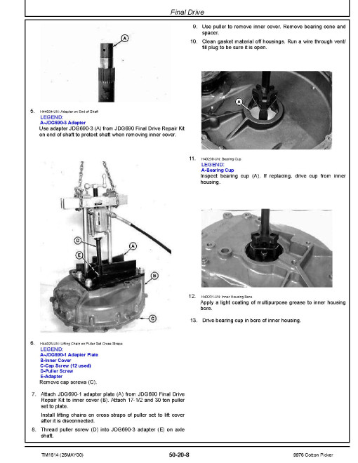 John Deere 9976 Cotton Pickers Repair Manual (TM1614) John Deere 9976 Cotton Pickers Repair Manual (TM1614)