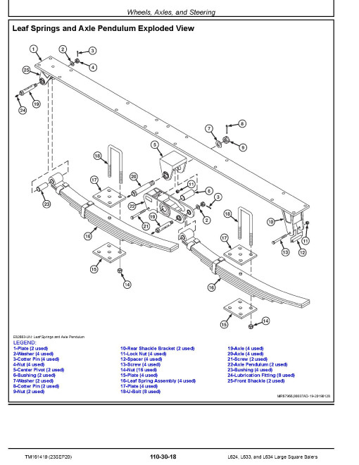 John Deere L624, L633 and L634 Large Square Balers Technical Manual (TM161419) John Deere L624, L633 and L634 Large Square Balers Technical Manual (TM161419)