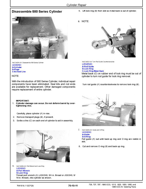 John Deere 1690 CCS, 1810, 1820, 1850, 1860, 1890 CCS, 735, 737 and 787 Air Seeding Tools Technical Manual (TM1616)