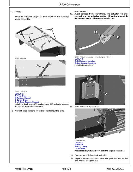 John Deere R500 Rotary Platforms Technical Manual (TM162119) John Deere R500 Rotary Platforms Technical Manual (TM162119)