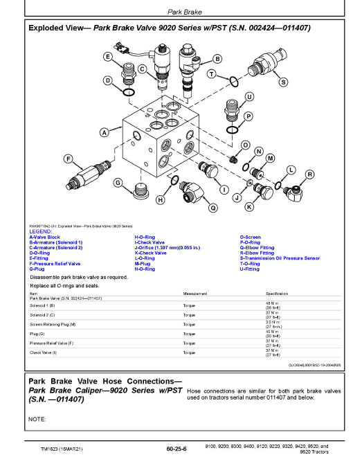 John Deere 9100, 9120, 9200, 9220, 9300, 9320, 9400, 9420, 9520 and 9620 4WD Articulated Tractors Repair Manual (TM1623) John Deere 9100, 9120, 9200, 9220, 9300, 9320, 9400, 9420, 9520 and 9620 4WD Articulated Tractors Repair Manual (TM1623)