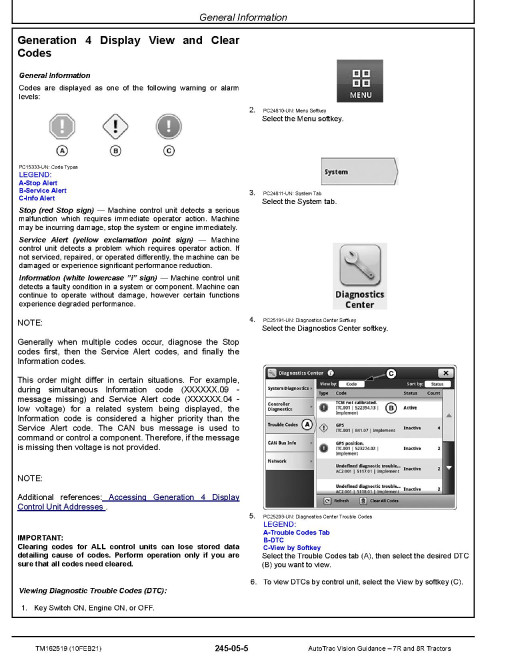 John Deere AutoTrac™ Vision Guidance Systems for MY20+ 7R and 8R Tractors Technical Manual (TM162519)