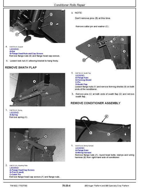 John Deere 890 Auger and Specialty Crop Platforms Technical Manual (TM1632) John Deere 890 Auger and Specialty Crop Platforms Technical Manual (TM1632)