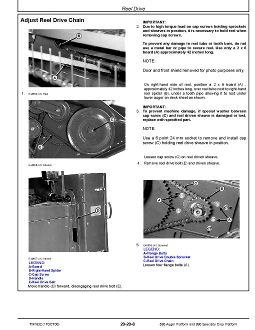 John Deere 890 Auger and Specialty Crop Platforms Technical Manual (TM1632) John Deere 890 Auger and Specialty Crop Platforms Technical Manual (TM1632)