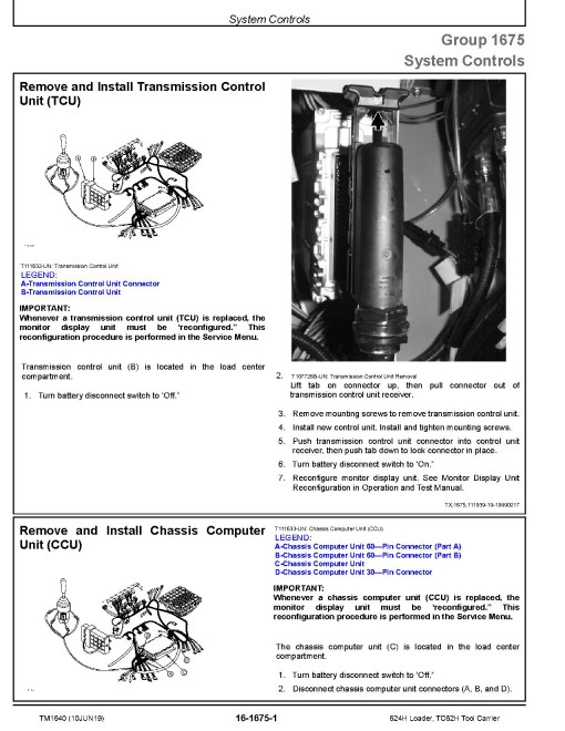 John Deere 624H 4WD Loaders and TC62H Tool Cariers Repair Manual (TM1640) John Deere 624H 4WD Loaders and TC62H Tool Cariers Repair Manual (TM1640)