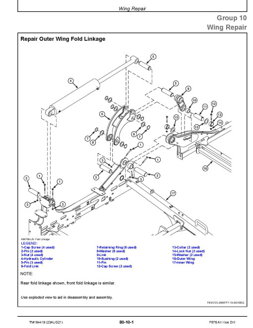 John Deere P576 Air Hoe Drills Repair Manual (TM164419)