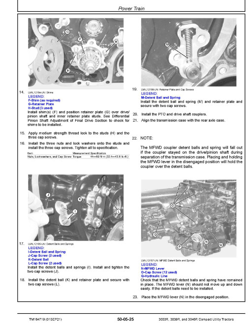 John Deere 3033R, 3039R and 3046R Tractors Technical Manual (TM164719) John Deere 3033R, 3039R and 3046R Tractors Technical Manual (TM164719)
