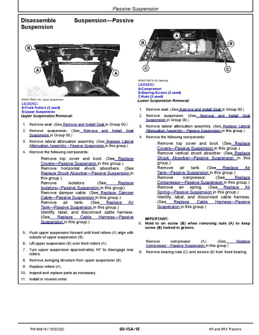 John Deere 9R390, 9R440, 9R490, 9R540, 9R590, 9R640, 4WD Articulated Tractors, 9RX490, 9RX540, 9RX590 and 9RX640 Articulated Tracked Tractors (+SCRAPER) Repair Manual (TM164919) John Deere 9R390, 9R440, 9R490, 9R540, 9R590, 9R640, 4WD Articulated Tractors, 9RX490, 9RX540, 9RX590 and 9RX640 Articulated Tracked Tractors (+SCRAPER) Repair Manual (TM164919)