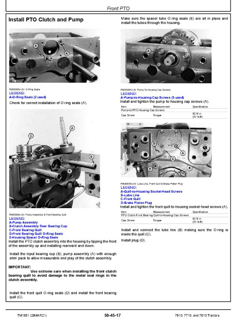 John Deere 7610, 7710 and 7810 Tractors Repair Manual (TM1651) John Deere 7610, 7710 and 7810 Tractors Repair Manual (TM1651)