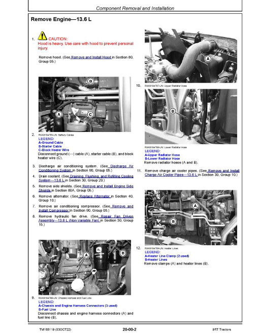 John Deere 9RT470, 9RT520 and 9RT570 Tracked Tractors (+SCRAPER) Repair Manual (TM165119) John Deere 9RT470, 9RT520 and 9RT570 Tracked Tractors (+SCRAPER) Repair Manual (TM165119)