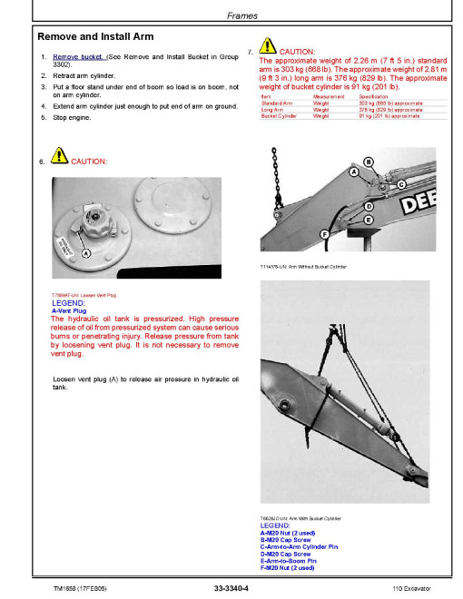 John Deere 110 Crawler Excavators (Metric) Repair Manual (TM1658) John Deere 110 Crawler Excavators (Metric) Repair Manual (TM1658)