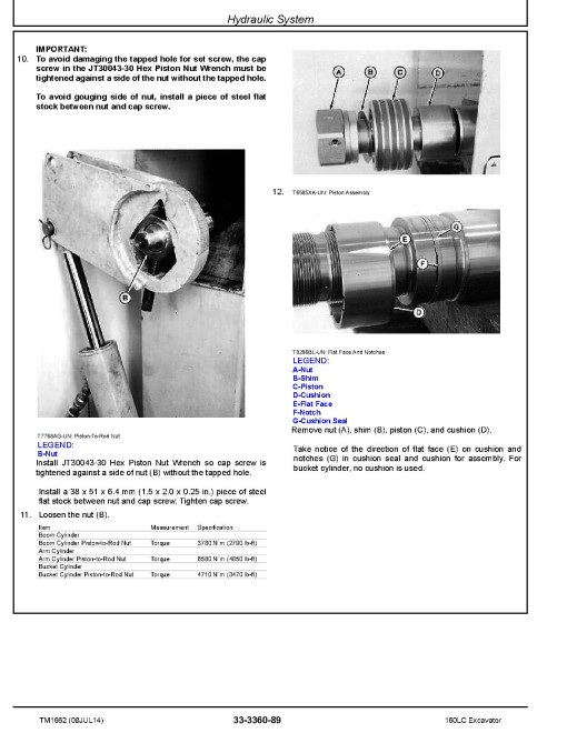 John Deere 160LC Crawler Excavators (Metric) Repair Manual (TM1662) John Deere 160LC Crawler Excavators (Metric) Repair Manual (TM1662)