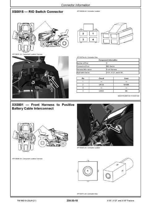 John Deere X107, X127 and X167 Lawn Tractors (SN: 010001-) Technical Manual (TM166319) John Deere X107, X127 and X167 Lawn Tractors (SN: 010001-) Technical Manual (TM166319)