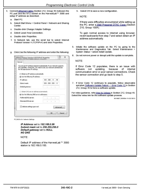 John Deere HarvestLab 3000 Grain Sensing System Technical Manual (TM167519) John Deere HarvestLab 3000 Grain Sensing System Technical Manual (TM167519)