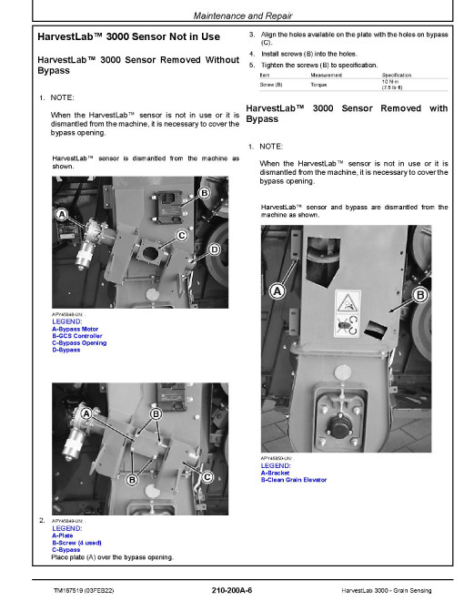John Deere HarvestLab 3000 Grain Sensing System Technical Manual (TM167519) John Deere HarvestLab 3000 Grain Sensing System Technical Manual (TM167519)