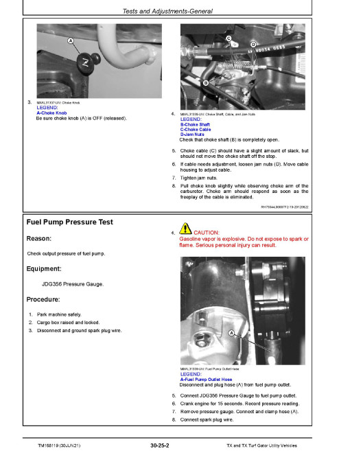 John Deere TX and TX Turf (SN: 160001-) Gator Utility Vehicles Technical Manual (TM168119) John Deere TX and TX Turf (SN: 160001-) Gator Utility Vehicles Technical Manual (TM168119)