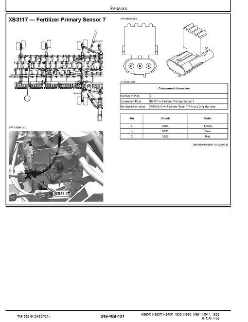 John Deere 1830, 1835 61ft, H540F, H541, H550, H550F, H560F and H561 Air Hoe Drills Diagnostic Manual (TM168219)
