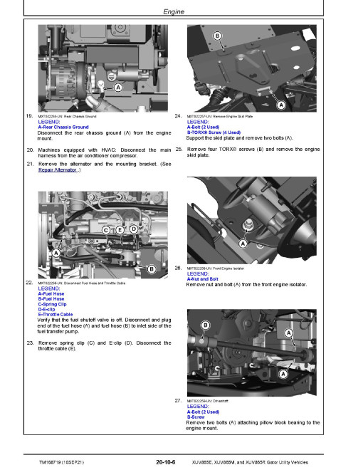 John Deere XUV865E, XUV865M and XUV865R Gator Utility Vehicles (SN: 010001-040000) Technical Manual (TM168719) John Deere XUV865E, XUV865M and XUV865R Gator Utility Vehicles (SN: 010001-040000) Technical Manual (TM168719)
