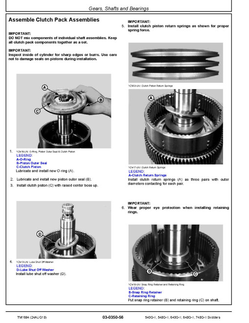 John Deere 540G-II, 640G-II Skidders, 548G-II, 648G-II and 748G-II Grapple Skidders Repair Manual (TM1694) John Deere 540G-II, 640G-II Skidders, 548G-II, 648G-II and 748G-II Grapple Skidders Repair Manual (TM1694)