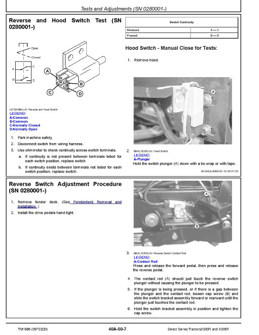 John Deere Select Series X300R and X305R Lawn Tractors Technical Manual (TM1696) John Deere Select Series X300R and X305R Lawn Tractors Technical Manual (TM1696)