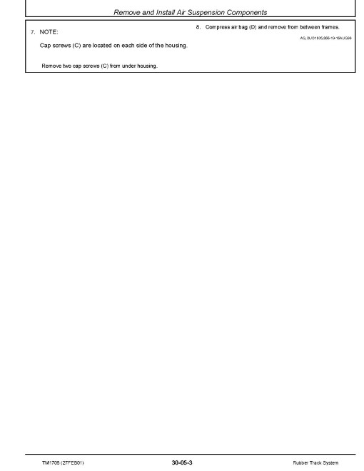 John Deere Rubber Track System for for S, W, T Series Combines Technical Manual (TM1705)